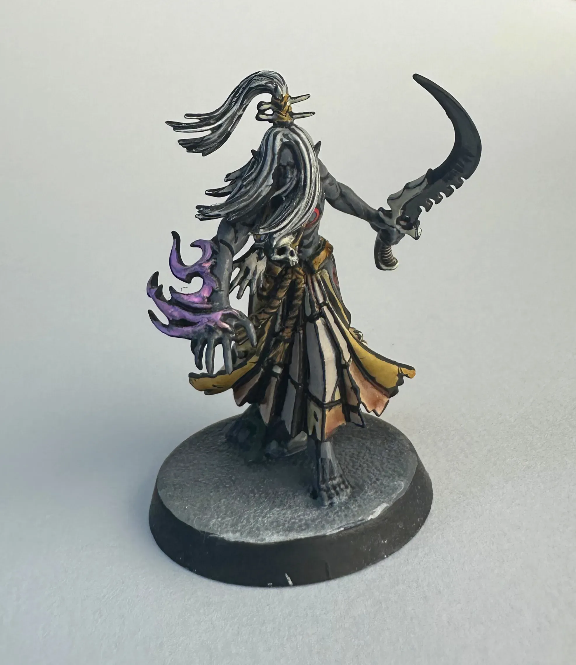 Mandrake with white skin patches and pink flame effects