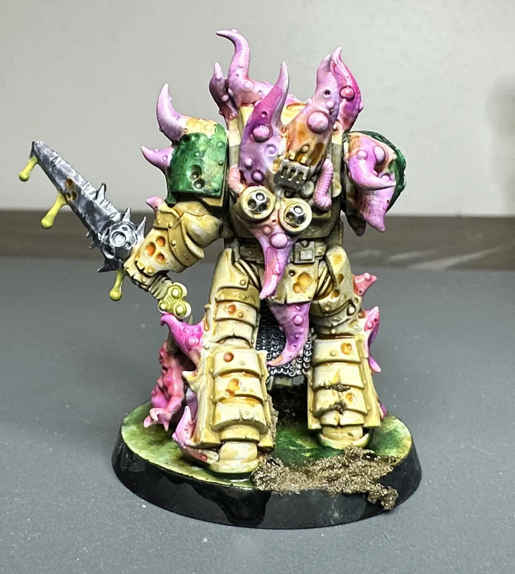Blightlord Terminator rear view showing boils, back tentacles, and green shoulder pads